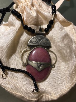 Collar Touareg Plata Rosa