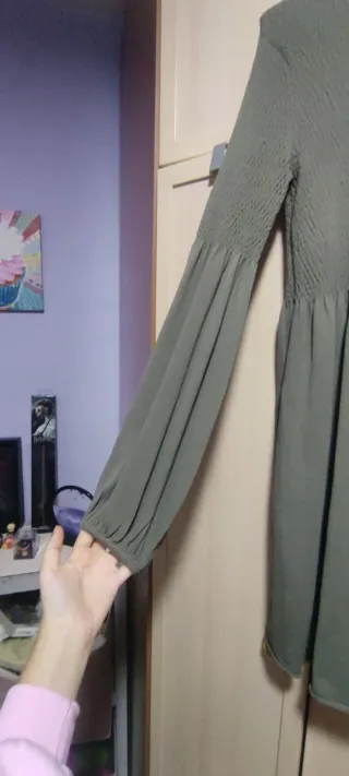 Vestido Zara verde militar talla S