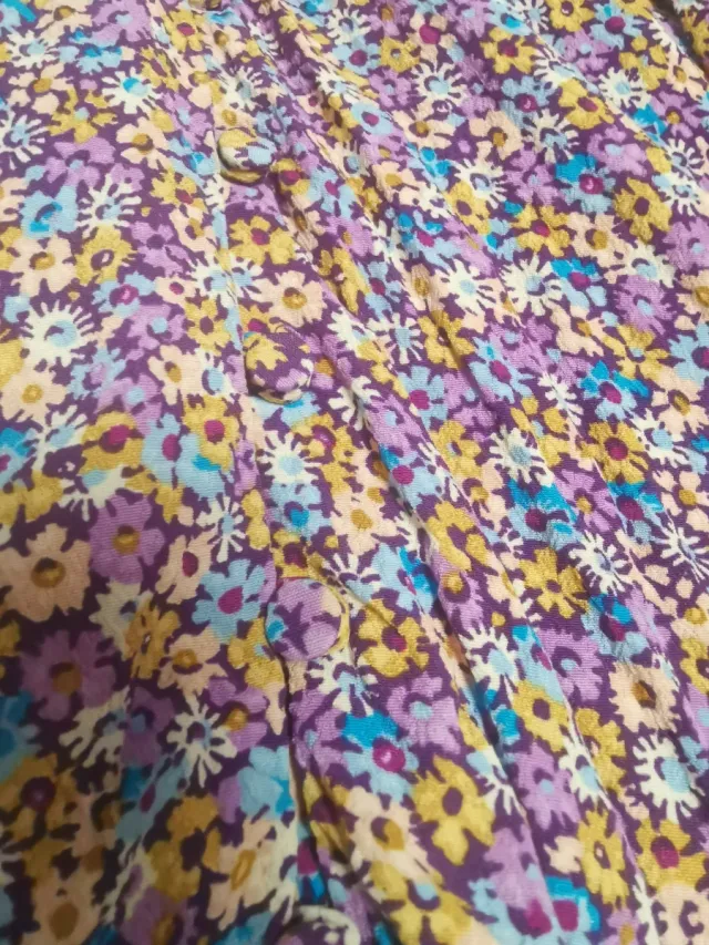 Vestido Zara floral morado talla XL