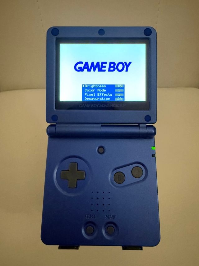 Game Boy Advance SP Pantalla IPS V5 Azul y Extras