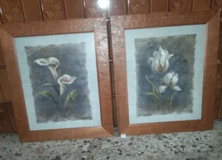 Juego de 2 cuadros decorativos florales