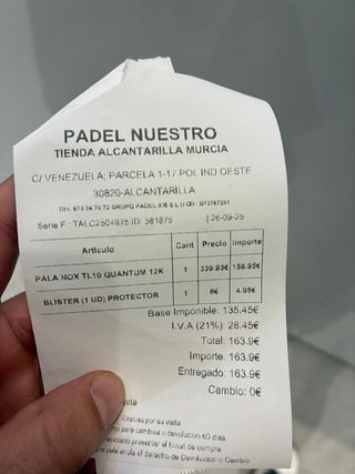 Pala de pádel Nox alta gama