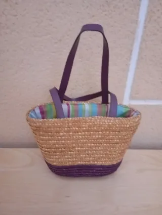 Cestita bolso forro multicolor mariposa