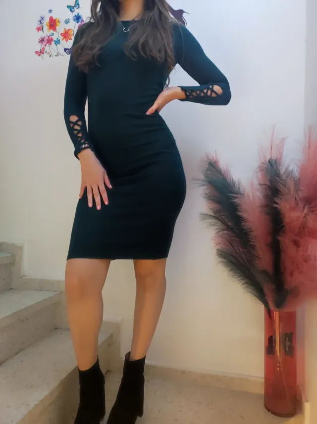 Vestido verde manga larga t36