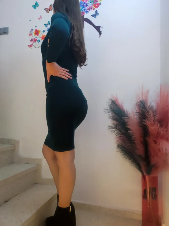 Vestido verde manga larga t36