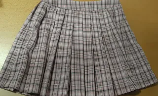 Falda plisada cuadros rosa