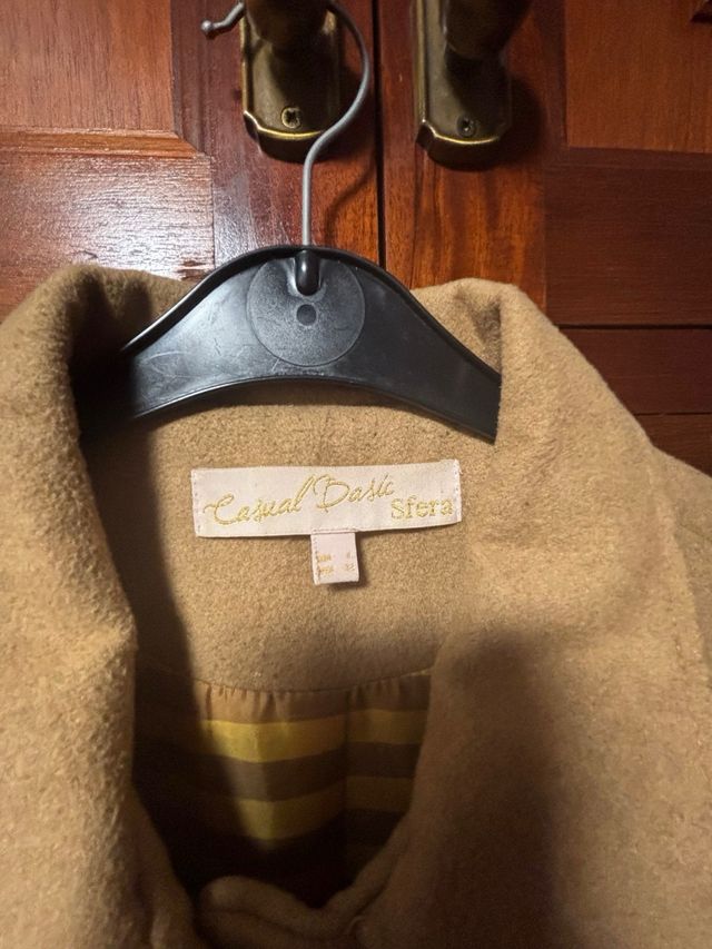 Abrigo paño beige