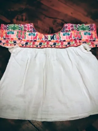 Blusa bordada algodón multicolor