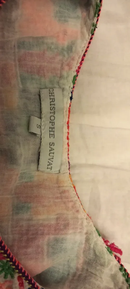 Blusa bordada algodón multicolor