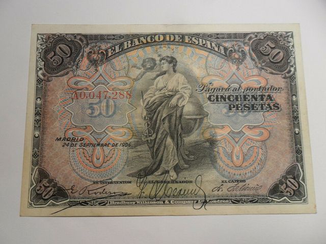Billete 50 Pesetas año 1906