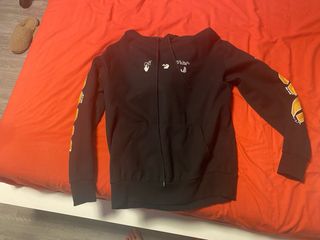 Sudadera Off-White Negra con Cremallera