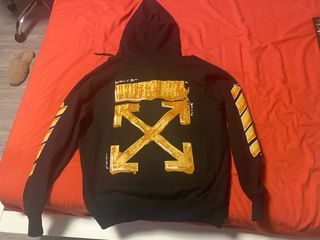 Sudadera Off-White Negra con Cremallera