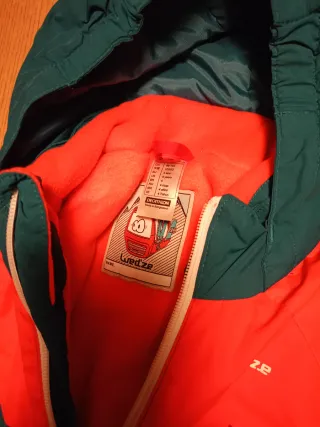 Tuta da neve per bambini arancione/verde petrolio