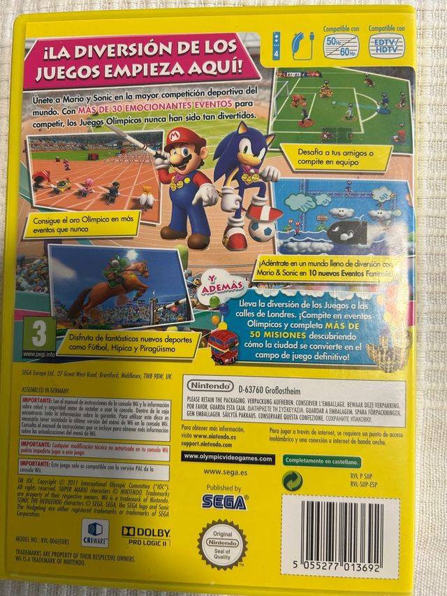 Mario & Sonic Juegos Olímpicos Londres 2012 Wii
