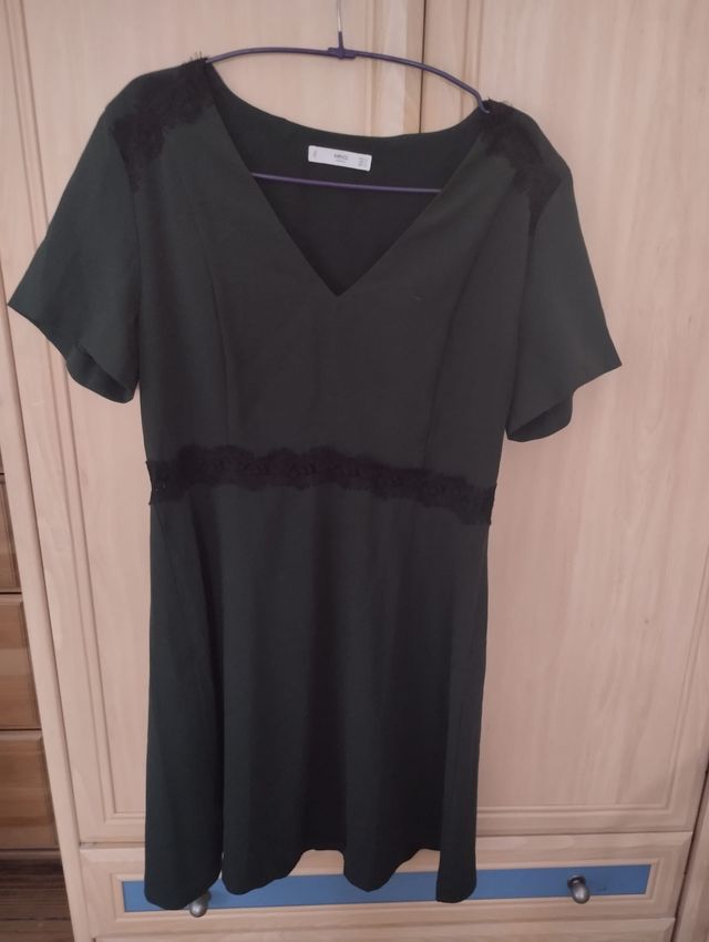 Vestido verde Mango talla M
