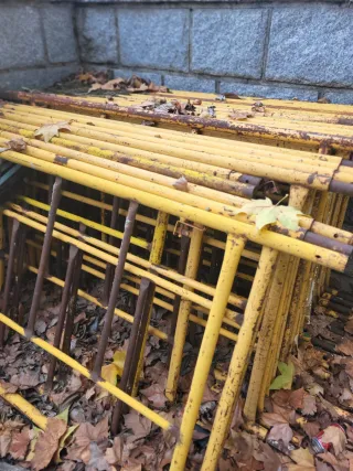 Andamios de obra amarillos