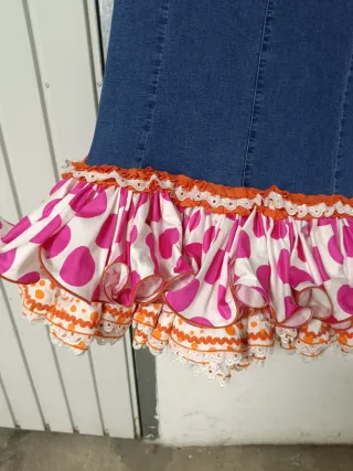 Falda vaquera flamenca elástica Curve talla 3XL