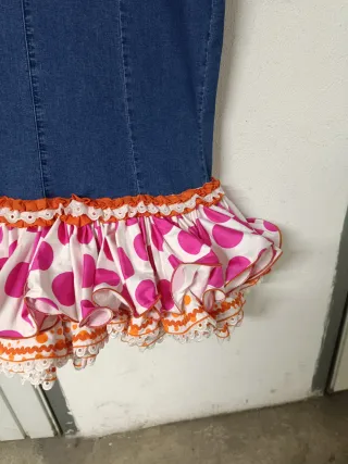 Falda vaquera flamenca elástica Curve talla 3XL