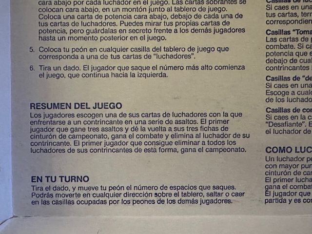 Juego de mesa años ‘90 WWF Wrestling Challenge