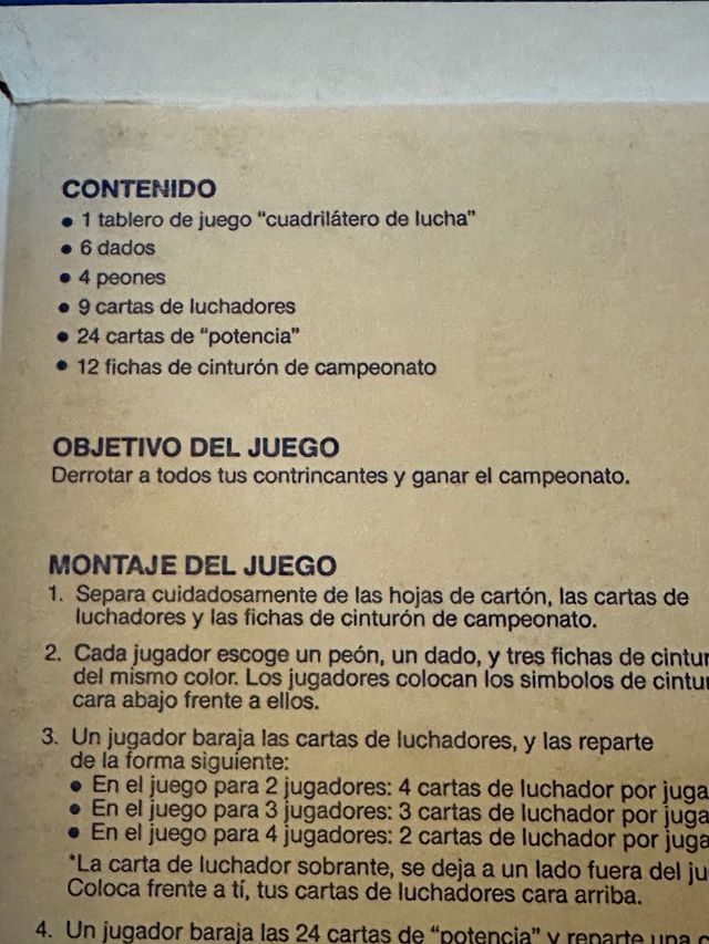 Juego de mesa años ‘90 WWF Wrestling Challenge