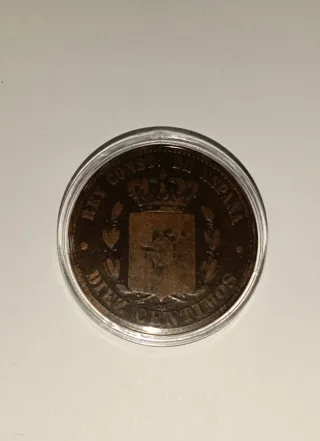 Moneda 10 céntimos cobre Alfonso XII 1879