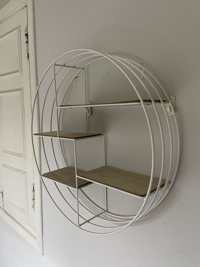 Estantería circular decorativa metal y madera