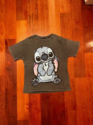 Camiseta Stitch gris y rosa