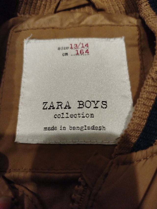 Chaqueta Zara Niños Talla 13/14 Marrón