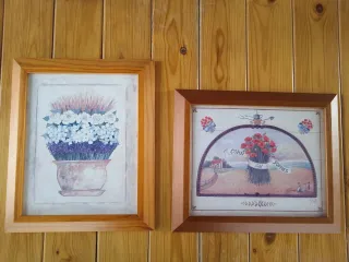 Coppia Cornici Vintage con Stampe Floreali