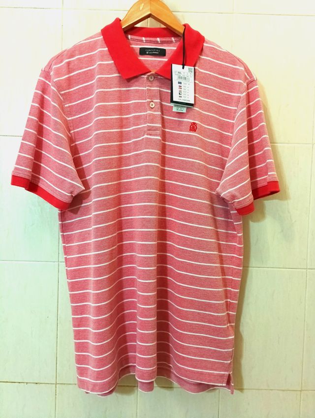 Polo Cortefiel Rayas Rojo/Rosa XXL. Sin estrenar.