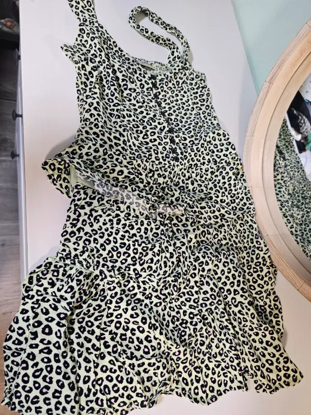 Vestido estampado leopardo verde