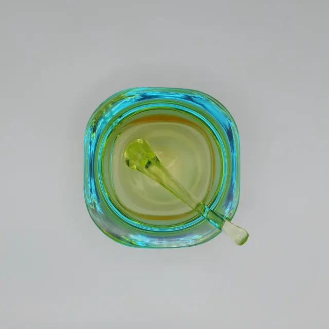 Posacenere Vetro Sommerso Uranio Murano