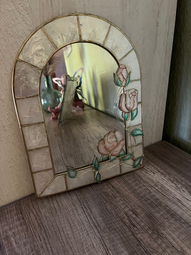 Espejo Nácar con Rosas