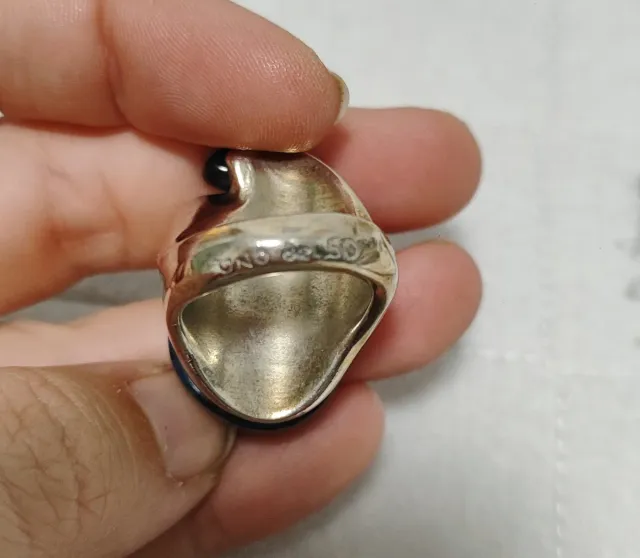 Anillo Uno de 50 Azul y Plateado Talla 18.1mm