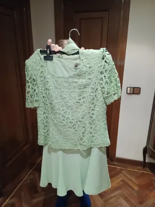 Traje de fiesta verde