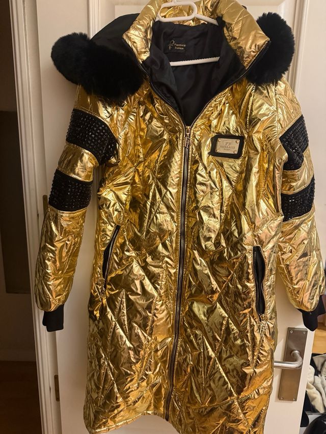Abrigo Paparazzi Fashion Dorado, Mujer. Nuevo.