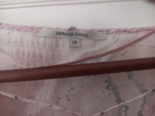 Blusa seda Gérard Darel rosa/gris Talla M