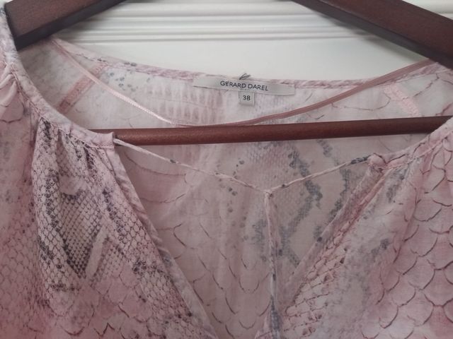 Blusa seda Gérard Darel rosa/gris Talla M
