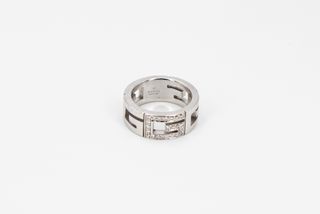 Anillo estilo Gucci Oro Blanco 18k con Diamantes