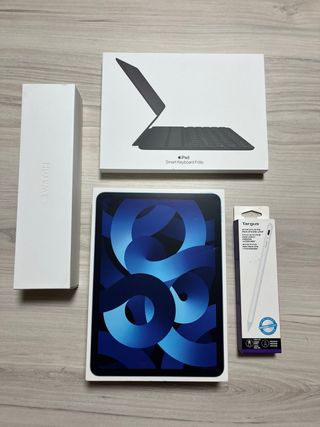 iPad Air + Smart Keyboard Folio + Apple Watch