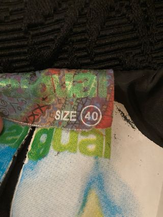 Abrigo Desigual Talla 40 Negro Multicolor