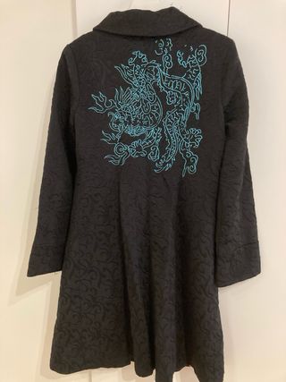 Abrigo Desigual Talla 40 Negro Multicolor