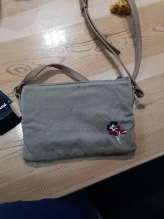 Bolso bandolera Desigual beige y multicolor