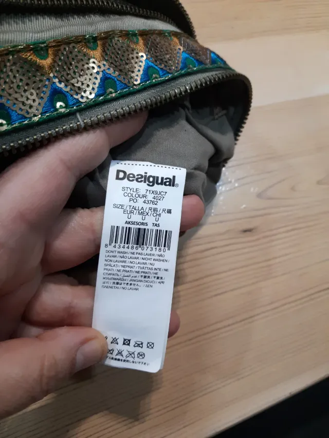 Bolso bandolera Desigual beige y multicolor