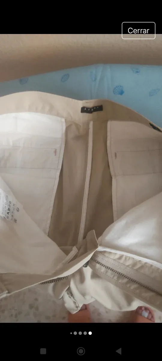 Pantalón corto cargo beige hombre