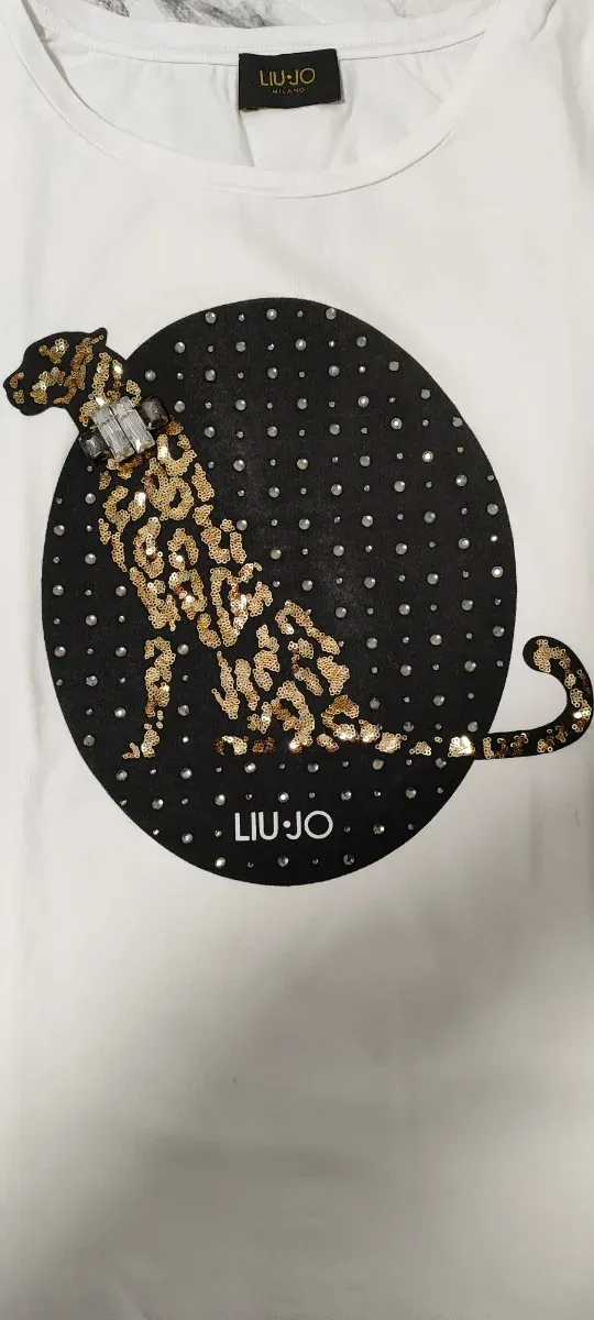Camiseta Liu Jo Talla 42 Leopardo Lentejuelas