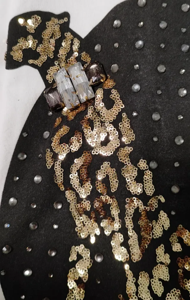 Camiseta Liu Jo Talla 42 Leopardo Lentejuelas