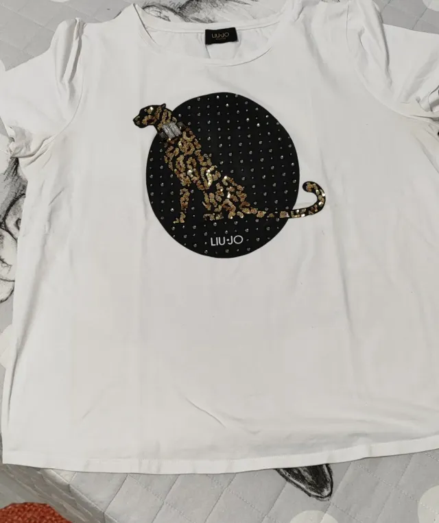 Camiseta Liu Jo Talla 42 Leopardo Lentejuelas