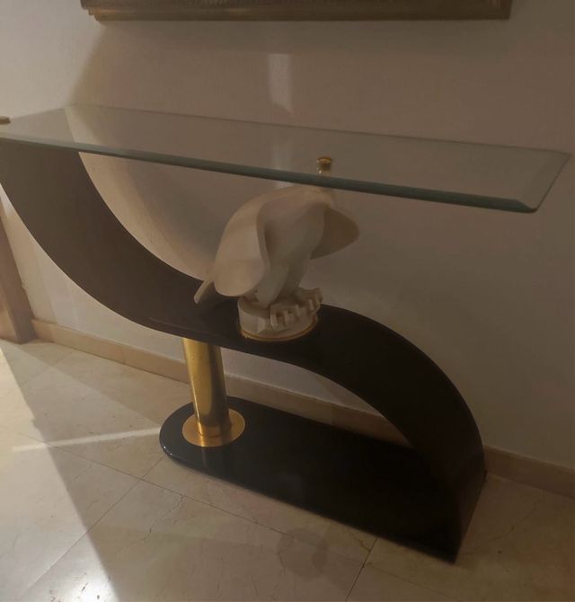 Consola recibidor cristal y metal