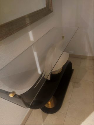 Consola recibidor cristal y metal